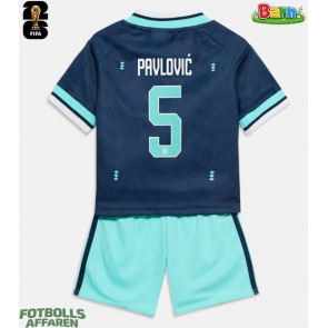 Tyskland Aleksandar Pavlovic #5 Bortaställ Barn VM 2026 Kortärmad (+ Korta byxor)